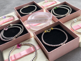 Armband Parel pink met zoetwaterpareltjes en écht zilveren balletjes