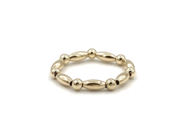 Stretch ring Josefien met ronde en ovale real gold plated balletjes