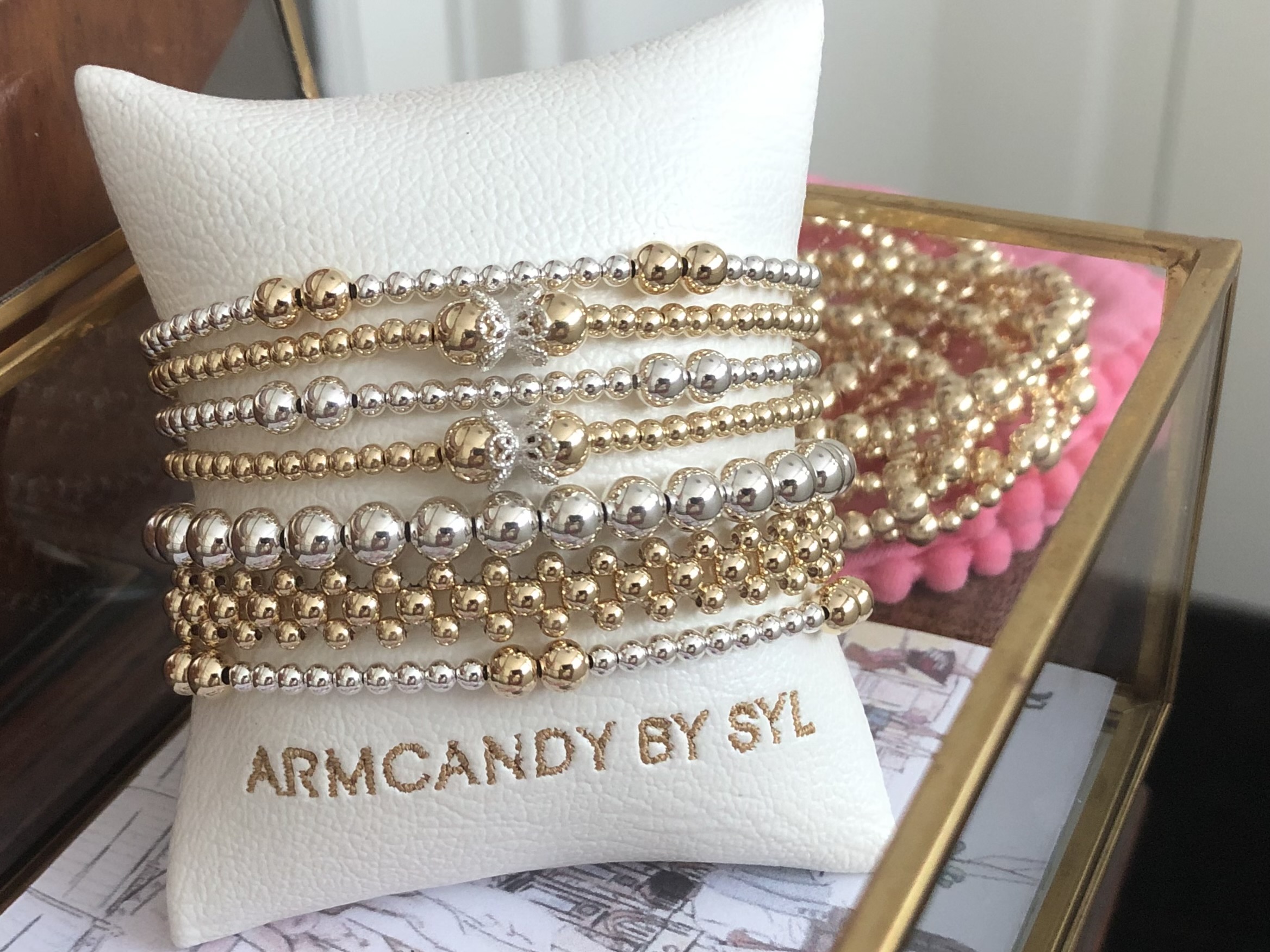 Armband Laurie met 925 Sterling zilveren- en real gold plated balletjes