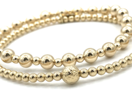 Armband Bibi met grote en kleine real gold plated balletjes