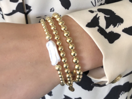 Armband Risa met biwa parel en real gold plated balletjes