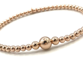 Armband Gigi rosé met rosé real gold plated bolletjes