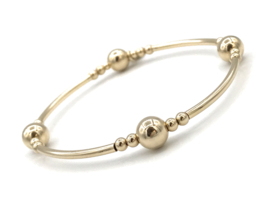 Armband Nora met real gold plated balletjes en buisjes