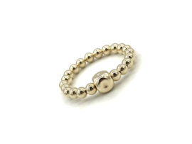 Stretch ring Cube met real gold plated balletjes