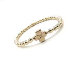 Armband Clover met real gold plated balletjes en klavertje vier