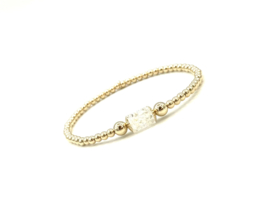 Armband Nour small met real gold plated balletjes en exclusief Swarovski tube