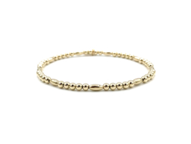 Armband Lisanne met real gold plated ovale en ronde balletjes