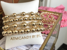 Armband Rowena met goudkleurige real gold plated balletjes