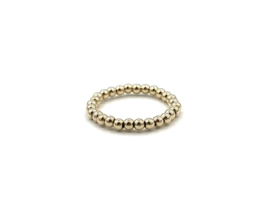 Stretch basis ring Noémi small met real gold plated balletjes