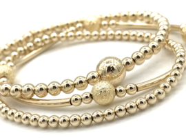 Armband Nora stardust met real gold plated balletjes en buisjes