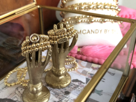 Stretch ring Pineapple met real gold plated balletjes