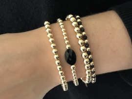 Armband Yasmine met real gold plated balletjes en Swarovski crystal