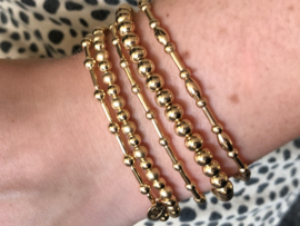 Armband Lilou met real gold plated staafjes en ovale balletjes