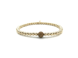 Armband Faye met real gold plated balletjes met jasper edelsteen