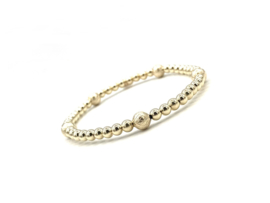 Armband Sharon met diamant cut real gold plated balletjes
