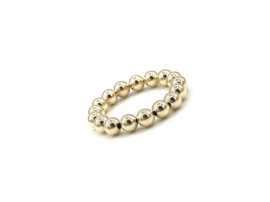 Stretch basis ring Noémi big met real gold plated balletjes