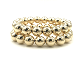 Armband met real gold plated balletjes 10 mm basis collectie