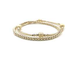 Armband Nora stardust met real gold plated balletjes en buisjes