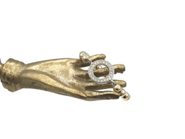 Stretch ring Dilara met real gold platred balletjes en round gerhodineerd zilveren tussenstukje met Zirkonia