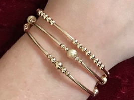 Armband Liv met real gold plated balletjes en buisjes