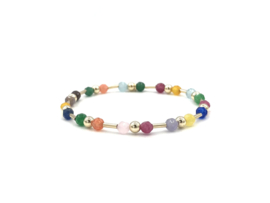 Armband Ariana met jade edelsteen en real gold plated staafjes