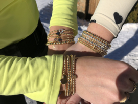 Armband Dilara met real gold plated balletjes en round Zirkonia tussenstukje