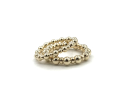 Stretch ring Hiba met real gold plated wieltjes en balletjes