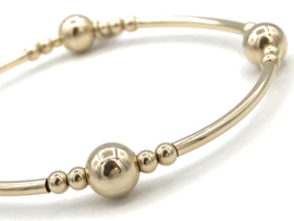 Armband Nora met real gold plated balletjes en buisjes