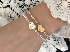 Armband Love mum met hartje en real gold plated balletjes