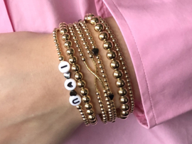 Armband I LOVE YOU met real gold plated balletjes