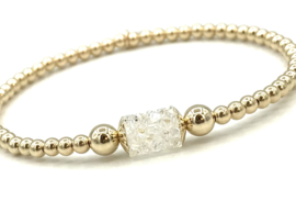 Armband Nour small met real gold plated balletjes en exclusief Swarovski tube