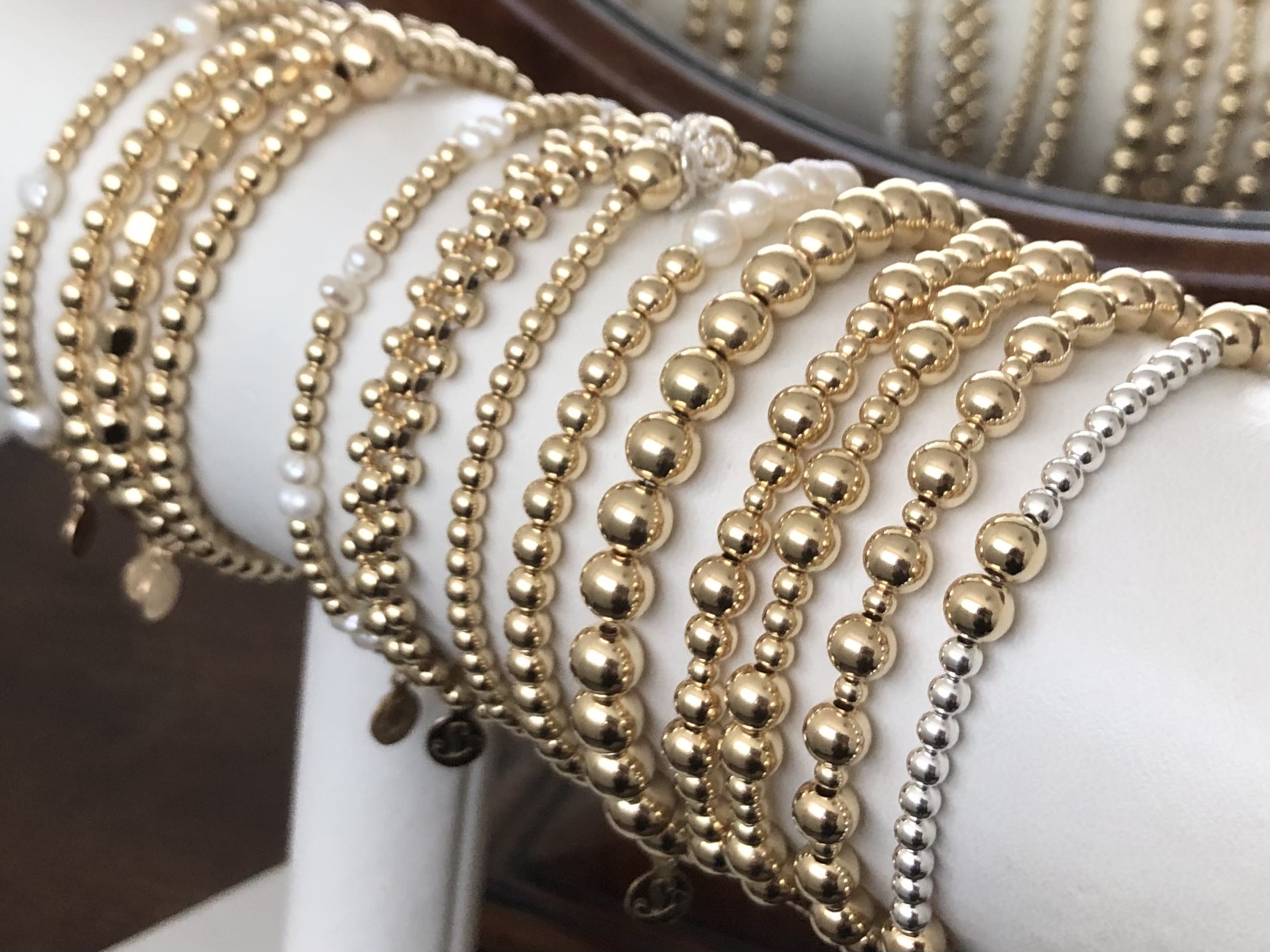 Armband Laurie met 925 Sterling zilveren- en real gold plated balletjes