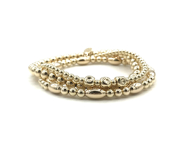 Armband Joyce met ovale en ronde real gold plated balletjes