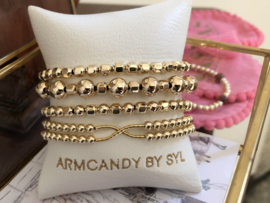 Armband Cleo met ronde en facet real gold plated balletjes