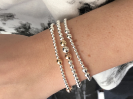 Armband Lily met Sterling zilveren, real gold plated- en rosé real gold plated balletjes