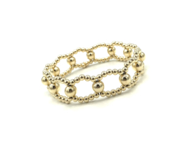 Armband Zehra V met dubbele lagen real gold plated balletjes