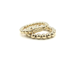 Stretch basis ring Noémi big met real gold plated balletjes