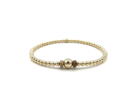 Armband Kate met real gold plated balletjes en picture jasper edelsteen