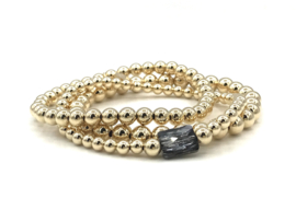 Armband Silver Night met Swarovski crystal en real gold plated balletjes