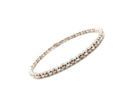 Armband Rose met rosé real gold plated- en Sterling zilveren balletjes 3 mm basis collectie