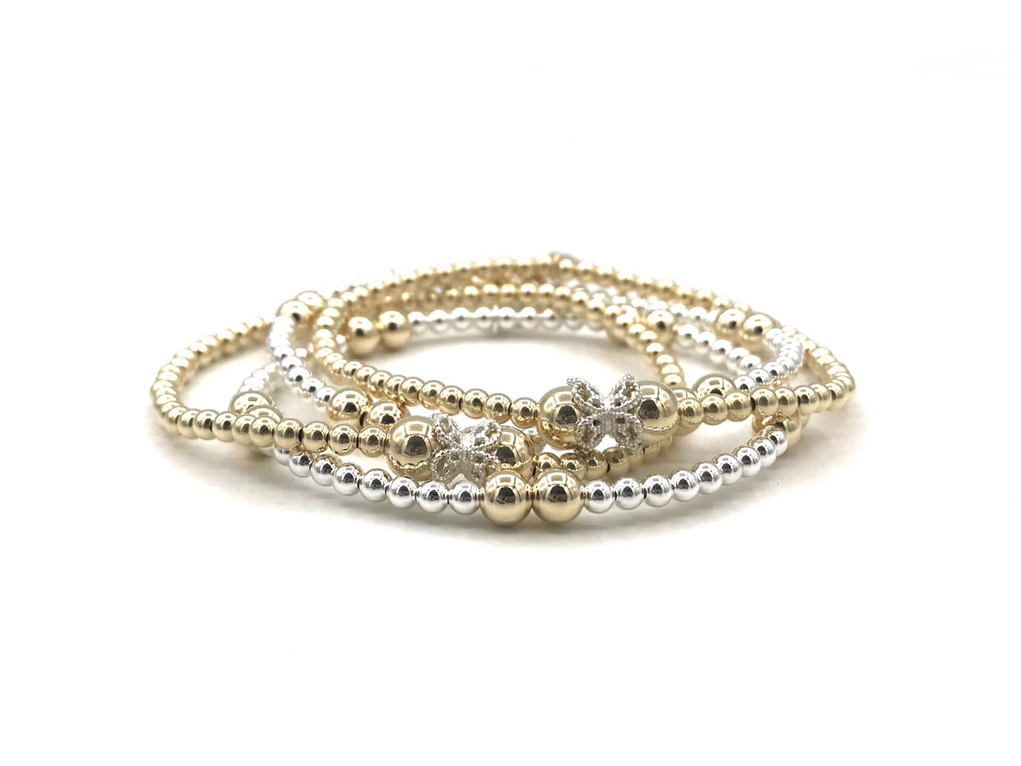 Armband Laurie met 925 Sterling zilveren- en real gold plated balletjes