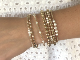 Armband Fabienne met real gold plated balletjes en gesatineerd Sterling zilver