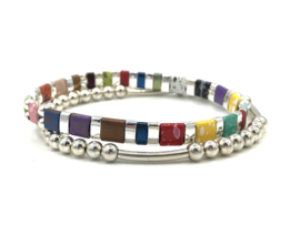 Armand Tila rainbow zilver met Sterling zilveren balletjes en edelsteen