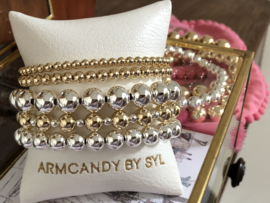 Armband Romaysa met Sterling zilveren en real gold plated balletjes