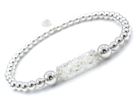 Armband Ize met Sterling zilveren balletjes en Swarovski crystal