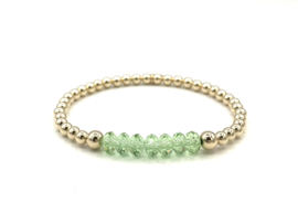 Armband Claire met groen Swarovski crystal en real gold plated balletjes