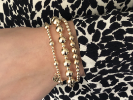 Armband Bobbie met grote en kleine real gold plated balletjes