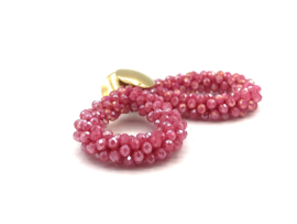 Statement oorsteker gold plated in rood/roze