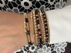 Armband Donna met real gold plated balletjes en Zirkonia