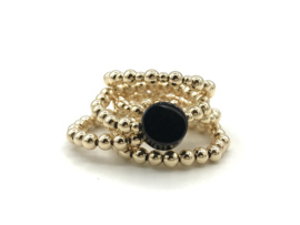 Stretch ring Emilia met real gold plated balletjes